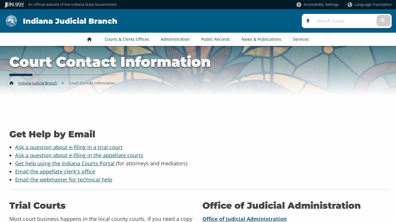 Court Contact Information - Indiana Judicial Branch